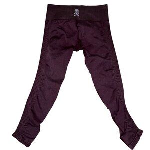 Soul Cycle leggings Medium skull logo maroon